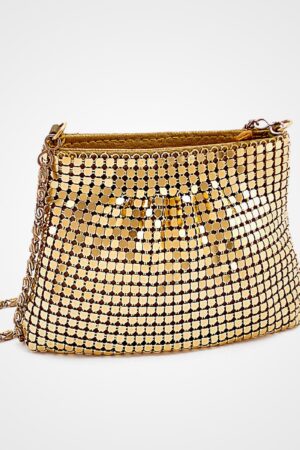 Bright Gold Purse With Chain